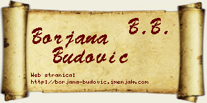 Borjana Budović vizit kartica